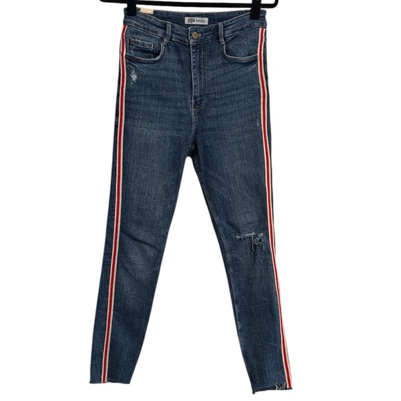 Zara Denim - Zara Authentic Denim by TRF High Rise Skinny Jeans with Striped Sides